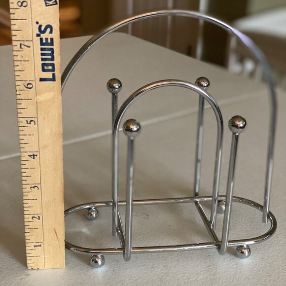 Chrome Napkin Holder Kitchen Table Setting Silver Metal Wire Napkin Storage - Picture 3 of 6